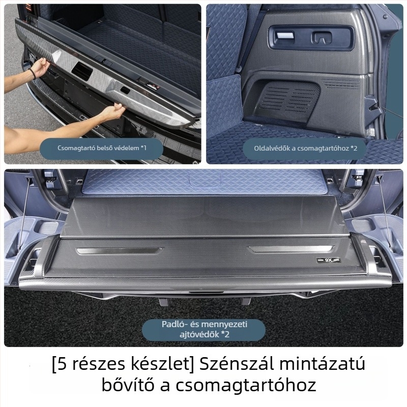 Műanyag csomagtartó védőcsík szénszálas textúrával Zeekr 9X-hez (25 modell); testre szabható