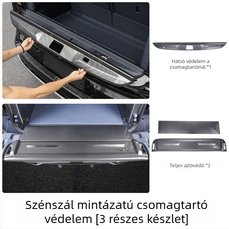 Műanyag csomagtartó védőcsík szénszálas textúrával Zeekr 9X-hez (25 modell); testre szabható