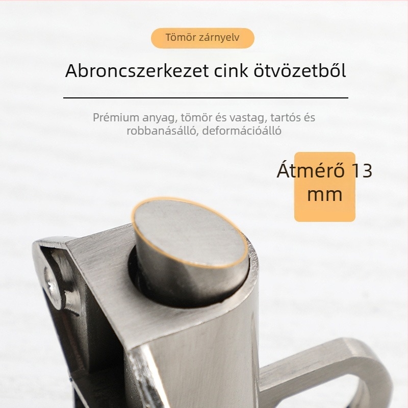 Ajtó- és ablakzár, Típus A, Anyag: cinkötvözet, Felületkezelés: elektroplakálás drótszálas textúrával, Stílus: modern minimalizmus, Modell: 9215