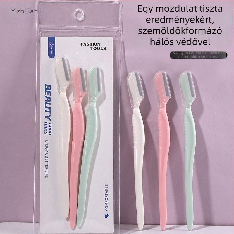 Izilin 3 részes szemöldökvágó készlet – műanyag és rozsdamentes acél pengékkel, eredet: Jinhua, mindennapi használatra