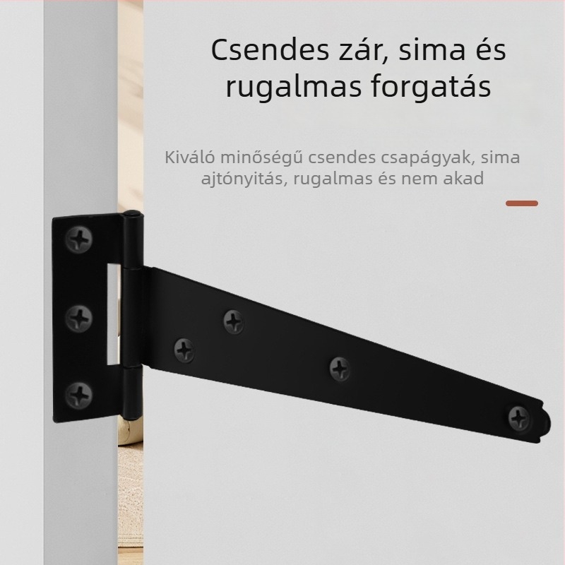 T-típusú nehéz pánt, hideg-hengerelt acél, spray bevonattal, fa istállóajtóhoz