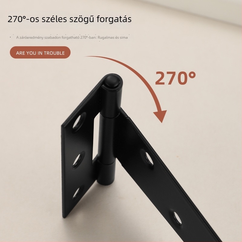 T-típusú nehéz pánt, hideg-hengerelt acél, spray bevonattal, fa istállóajtóhoz