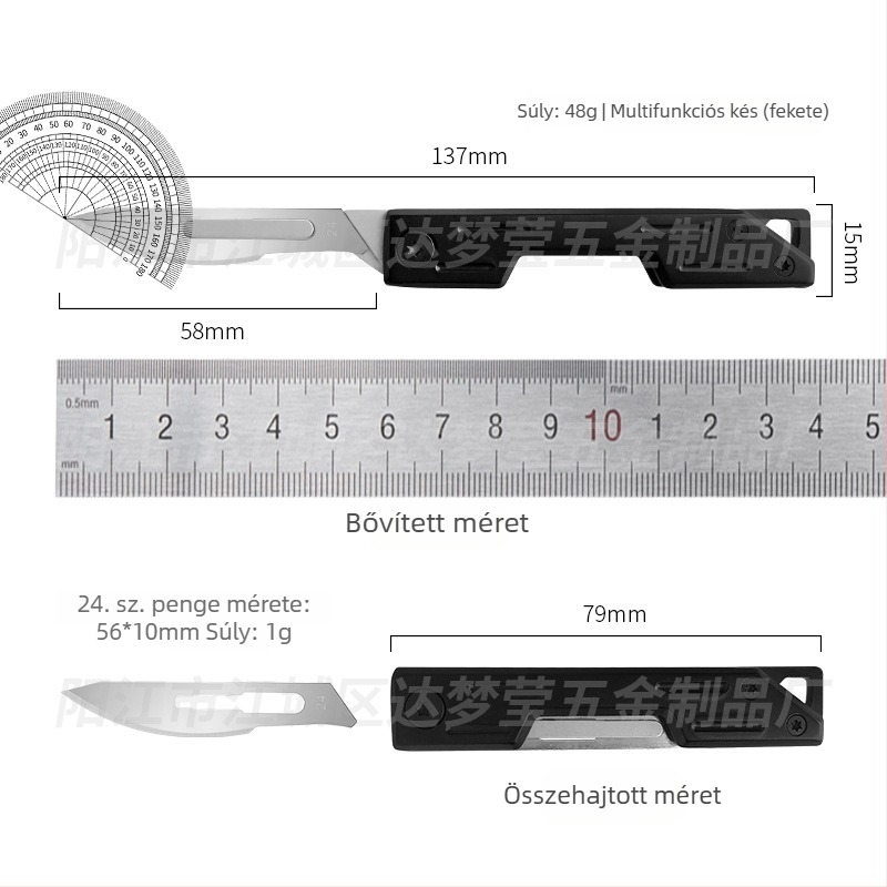 Rozsdamentes acél mini hajtókés, gyors nyitás, kulcstartó, 5.8 cm penge, 3Cr13 penge