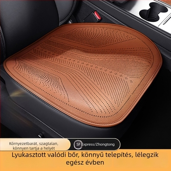 Valódi bőr autóülés párna – Négy évszakos univerzális ülésvédő – Csíkos kivitel, könnyű luxus – Poliészter töltet – Márka: O'Dell