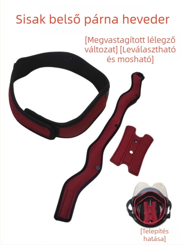 Sisak belső párna kiegészítők — univerzális állítható pánt, leválasztható izzadságszívó, motorkerékpár sisakhoz, modell Twd0086