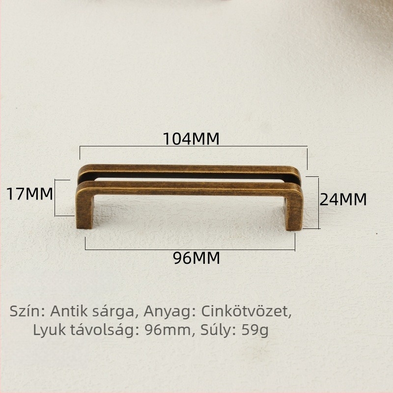 Gardrób- és szekrényajtó fogantyú, cink ötvözet, elektroplatírozás, modell 7600, Grassland, modern minimalista stílus