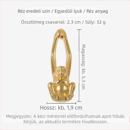 Ajtókezelő állatmotívummal, réz, új kínai stílus, felületi rögzítés, modell TBS003