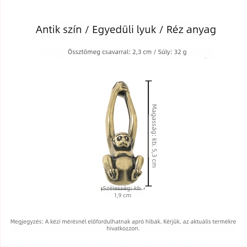 Ajtókezelő állatmotívummal, réz, új kínai stílus, felületi rögzítés, modell TBS003