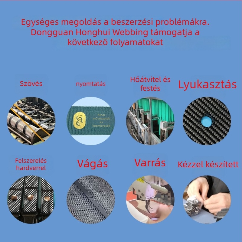 Poliészter elasztikus webbing, Honghui, nagy nyúlású, ruházati és ipari textíliákhoz