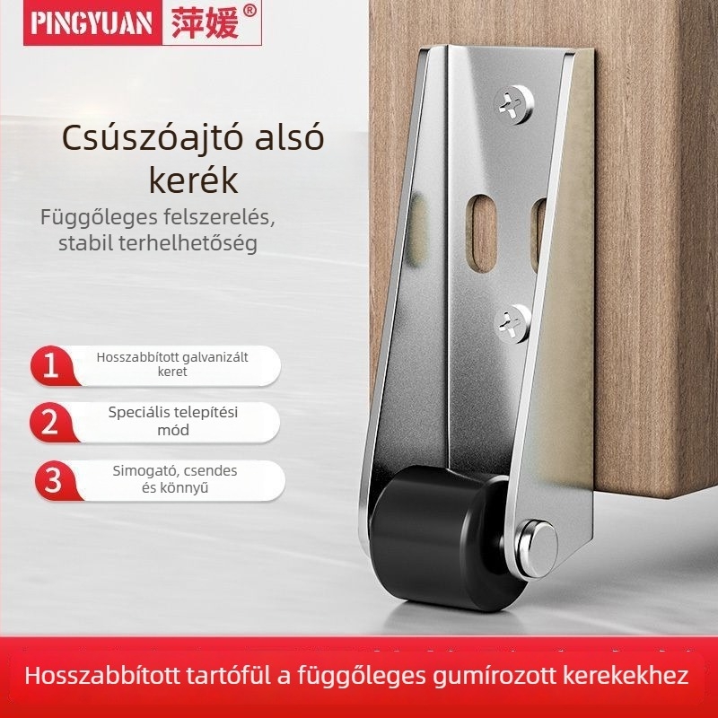 Csúszó ajtó vezető görgő alsó támasz, rozsdamentes acélból, modern minimalist stílus