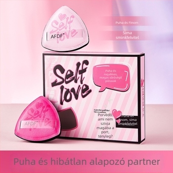 AFDF Púder puff szett, nedves és száraz kettős használat, természetes szivacs, háromszög alakú