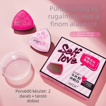 AFDF Púder puff szett, nedves és száraz kettős használat, természetes szivacs, háromszög alakú