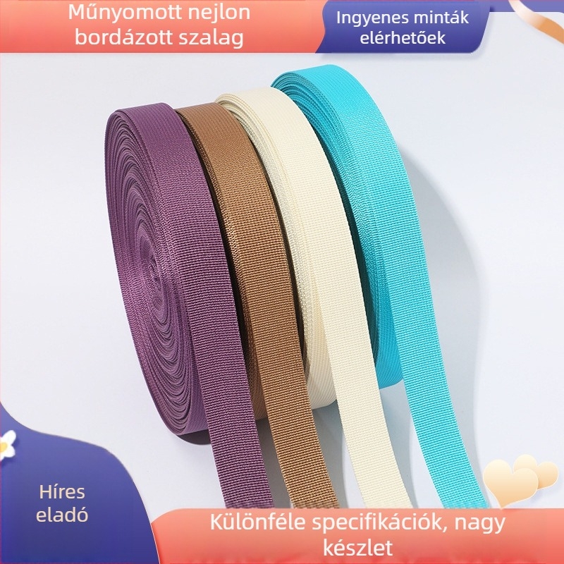 Bissin Webbing Márkájú nylon imitációjú pit-pattern webbing pánt táskákhoz, poggyászhoz és DIY projektekhez