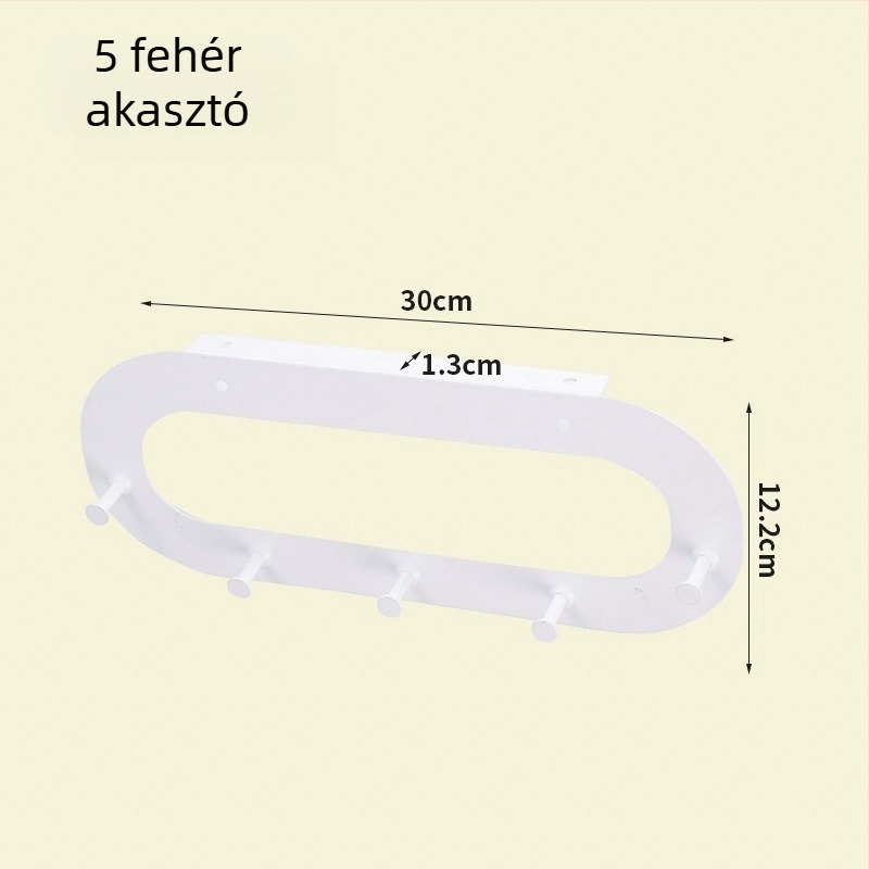 Ajtó mögötti akasztó – ragasztós, fúrás nélküli, mangán acélból, elektroplakolt felülettel, hátul az ajtókon és hűtőajtókon, modern minimalist stílus