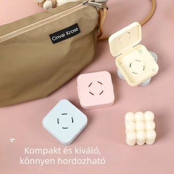 Öt darabos négyzet alakú tároló doboz púder puffhoz, szellőző, hordozható