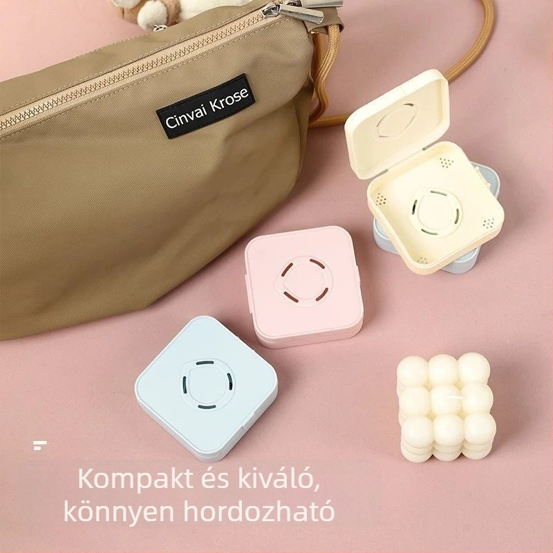 Öt darabos négyzet alakú tároló doboz púder puffhoz, szellőző, hordozható