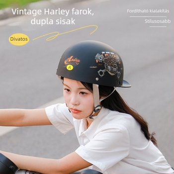 Andia fél sisak motorkerékpárhoz, ABS anyagból, 3C-s tanúsítvány, felnőttek számára, egész évben használható