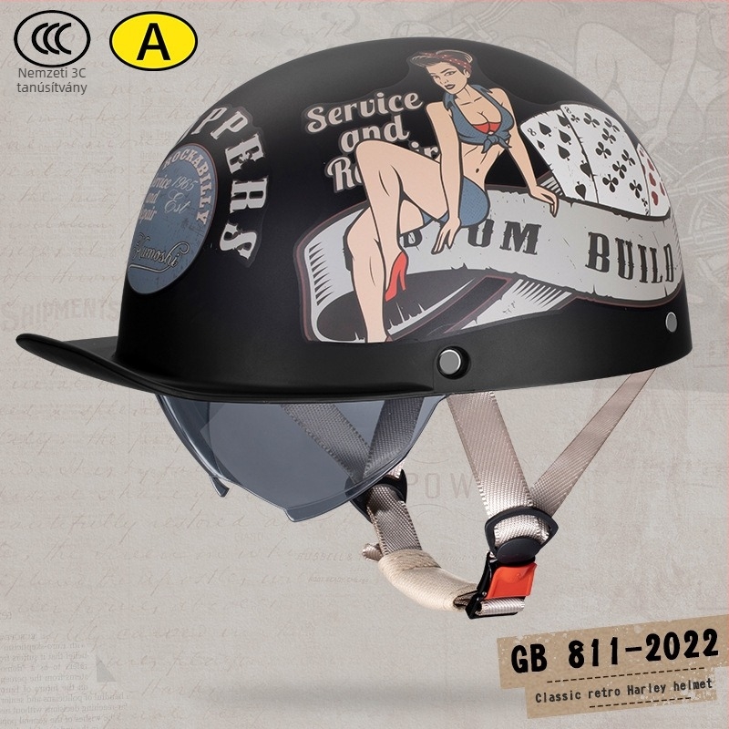 Andia fél sisak motorkerékpárhoz, ABS anyagból, 3C-s tanúsítvány, felnőttek számára, egész évben használható