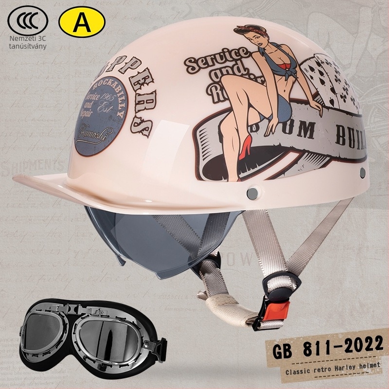 Andia fél sisak motorkerékpárhoz, ABS anyagból, 3C-s tanúsítvány, felnőttek számára, egész évben használható