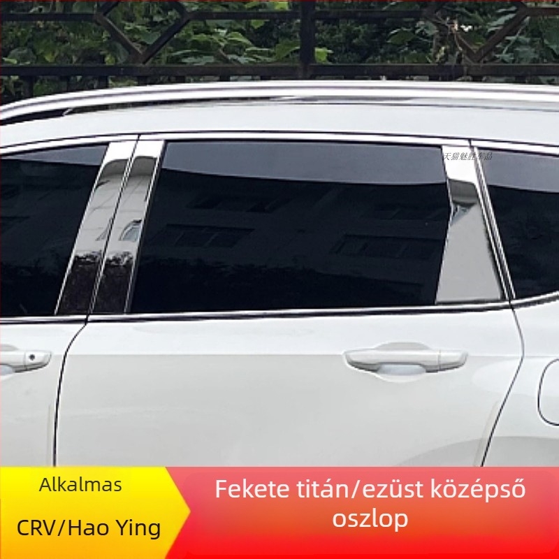 Honda CR-V (2012–2025) Ablakoszlop középső díszcsík – fekete titán felület, rozsdamentes acél, karosszéria készlet