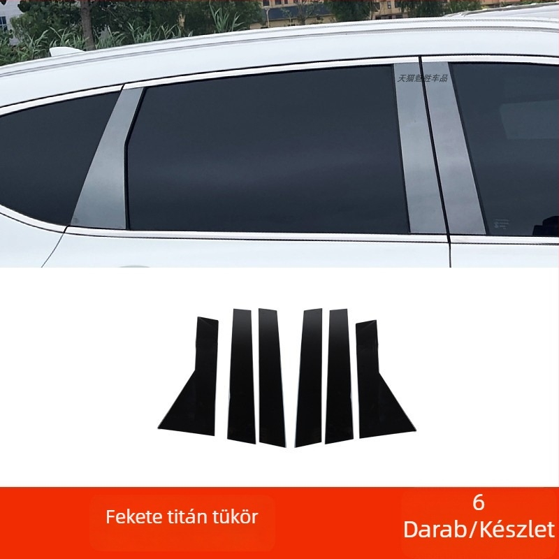 Honda CR-V (2012–2025) Ablakoszlop középső díszcsík – fekete titán felület, rozsdamentes acél, karosszéria készlet