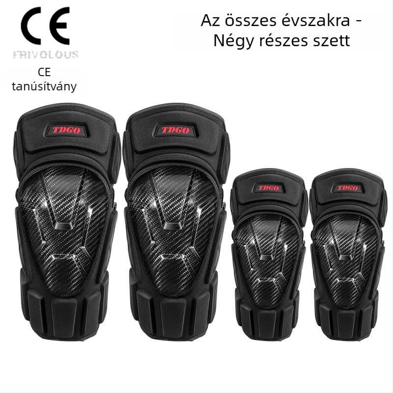 Motorkerékpár védőfelszerelés: térd- és könyökvédők, EVA anyag, szélvédett kialakítás, négy részes készlet