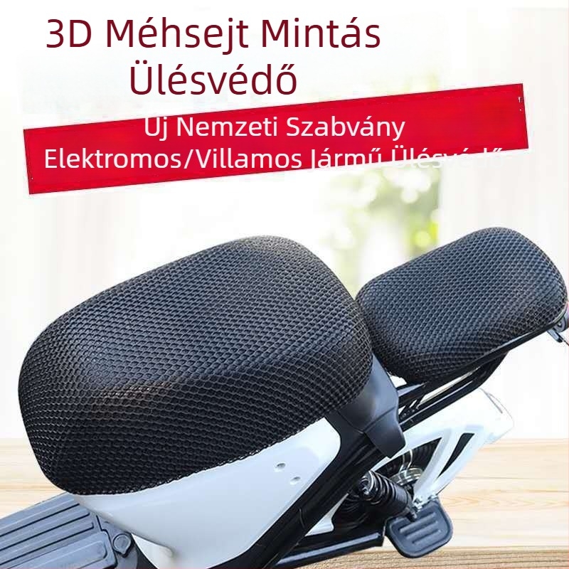 Elektromos robogó ülésvédő huzat UV-védelemmel, hőszigeteléssel és lélegző hálóval; rostanyagú, egész éves használatra, testreszabható, magáncímke