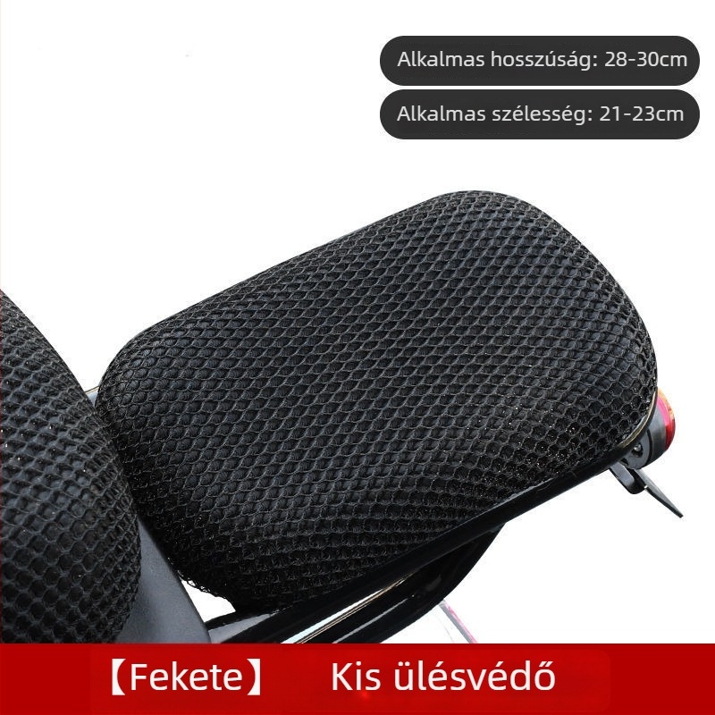 Elektromos robogó ülésvédő huzat UV-védelemmel, hőszigeteléssel és lélegző hálóval; rostanyagú, egész éves használatra, testreszabható, magáncímke