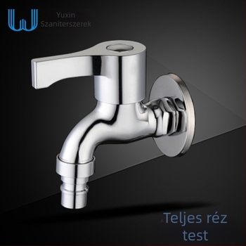 Réz mosógép csaptele, falba épített, csak hideg, kulccsal nyitható, kerámia-disk szelep, Ø20 ülés