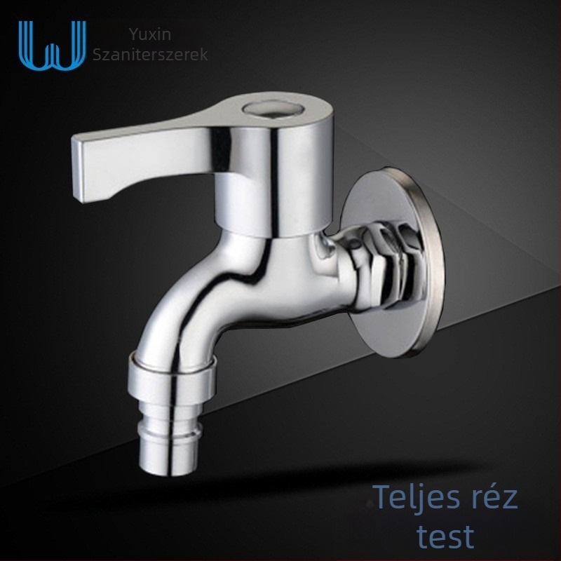 Réz mosógép csaptele, falba épített, csak hideg, kulccsal nyitható, kerámia-disk szelep, Ø20 ülés