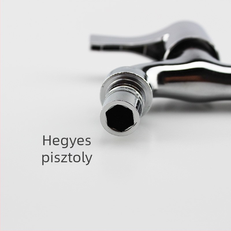 Réz mosógép csaptele, falba épített, csak hideg, kulccsal nyitható, kerámia-disk szelep, Ø20 ülés