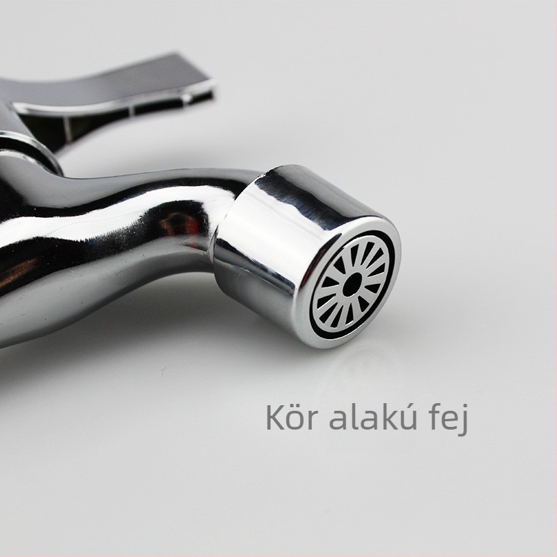 Réz mosógép csaptele, falba épített, csak hideg, kulccsal nyitható, kerámia-disk szelep, Ø20 ülés