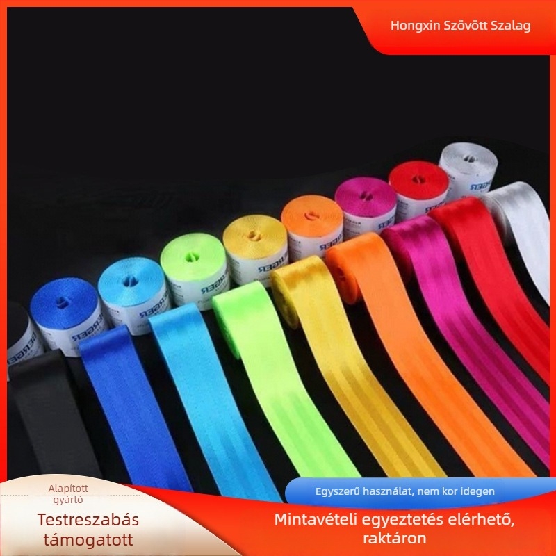 Hongxin nylon biztonsági webbing – öt-twill mintázatú szövés, kötözésre, tűzoltáshoz és ipari felhasználásra