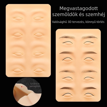 Szilikon gyakoroló bőrréteg szemöldök és szemhéj tetováláshoz – kiváló minőségű, vastagított műbőr, kezdőknek; Márka: Simple embroidery same style; Nettó tartalom: 136 g; Származás: Guangzhou