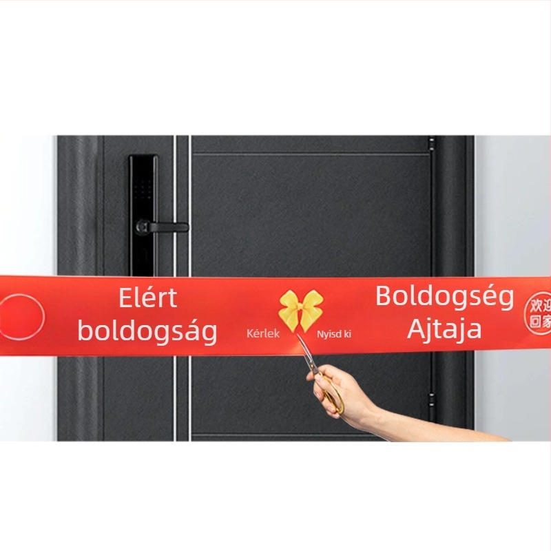 Bejárati ajtóhoz szalag-girland – textil anyag, kínai stílusú dekoráció esküvőre