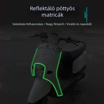 Mágneses fénylő pontozott vonalú autó oldalára szánt matrica, fényvisszaverő felülettel