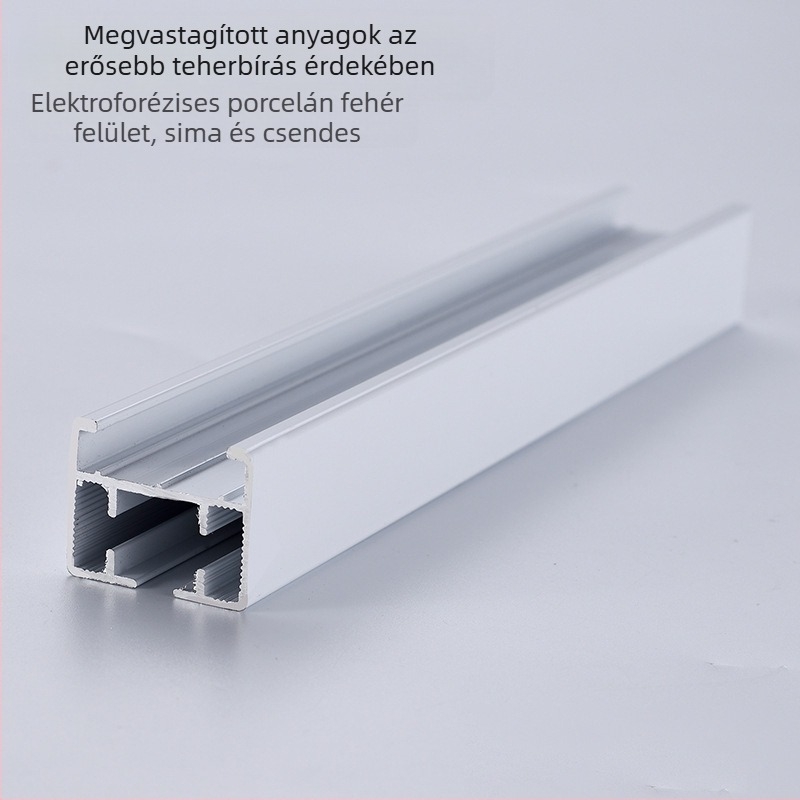 Intelligens elektromos függöny sín automatikus nyitás-zárás funkcióval, kígyó alakú dizájn, alumíniumötvözet, fehér