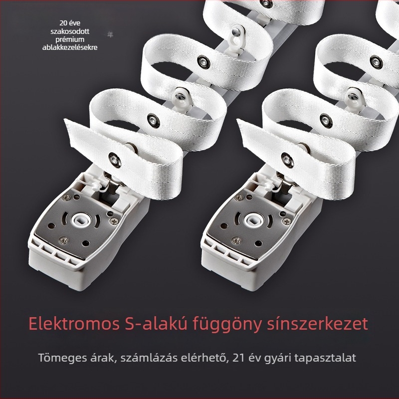 Intelligens elektromos függöny sín automatikus nyitás-zárás funkcióval, kígyó alakú dizájn, alumíniumötvözet, fehér