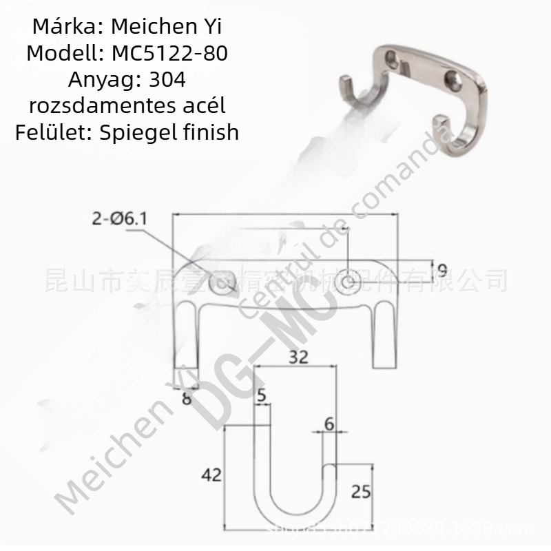 HFZ27-65/80 Rozsdamentes acél dupla horog | Tükörfényű felület, fürdőszoba, szekrények és garderobák számára | Meichen