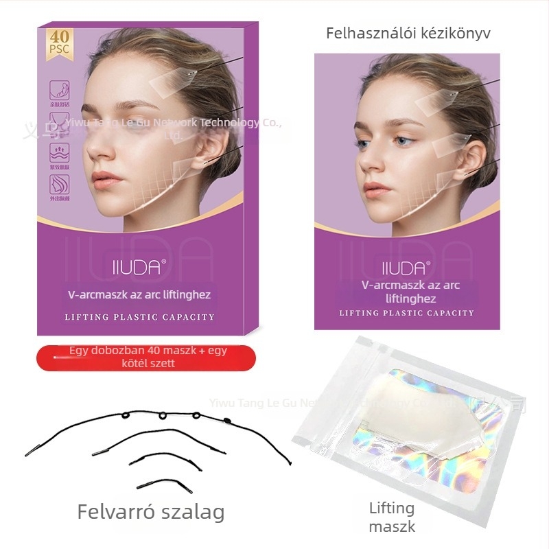 Arcfiatalító feszesítő tapaszok – átlátszó, nazolabialis redők és szarkalábakra, 40 db, márka iiuda