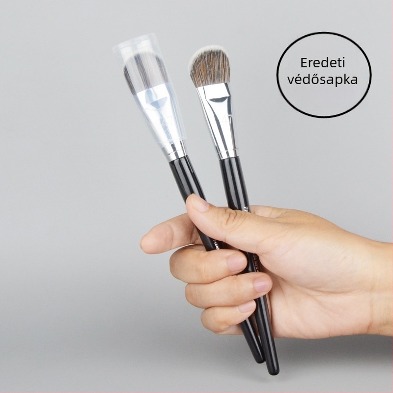 Alapozó és highlighter sminkecset, szintetikus sörték, alumínium nyél, hosszú nyél, egyszemélyes kiszerelés