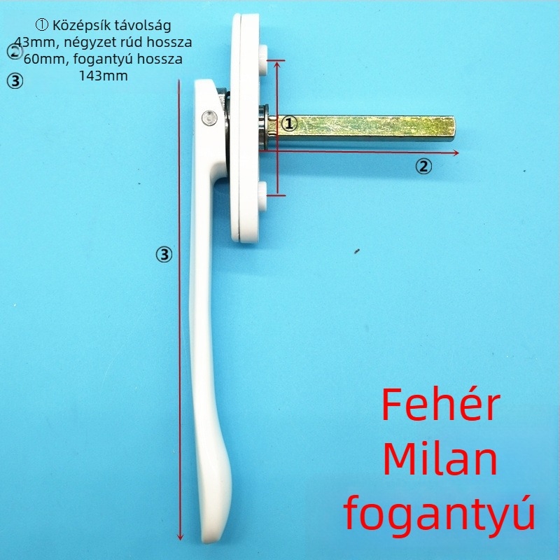 Yar 059 négyszögletes tengelyű fogantyú – cinkötvözet, sík és rejtett, modern stílus