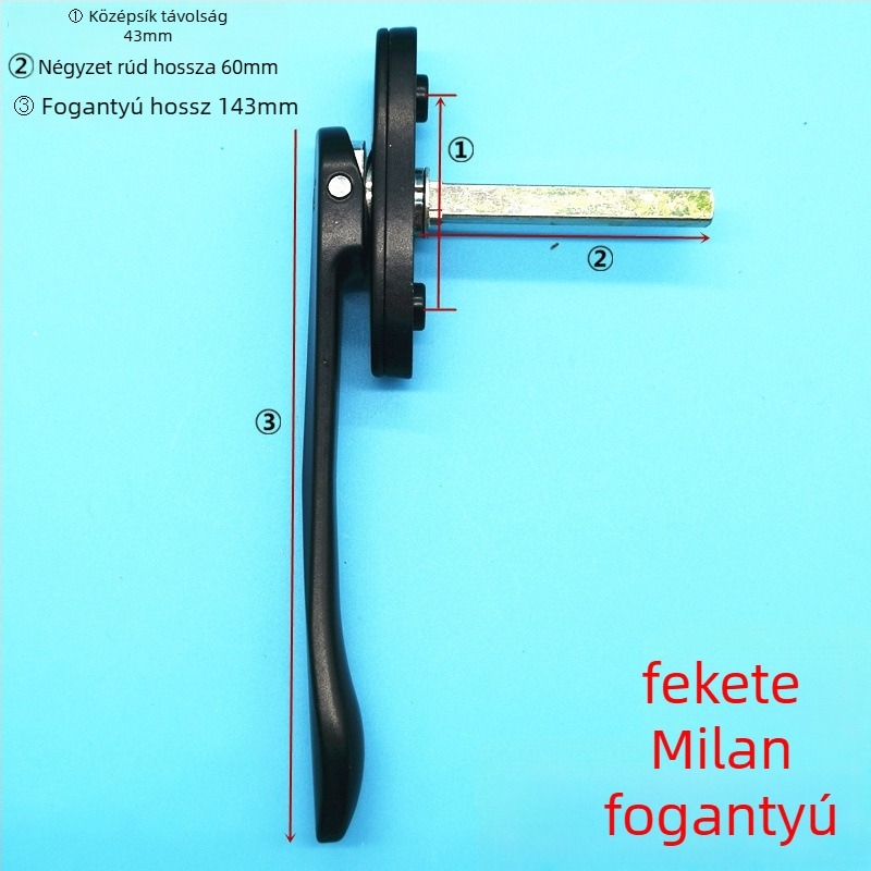 Yar 059 négyszögletes tengelyű fogantyú – cinkötvözet, sík és rejtett, modern stílus