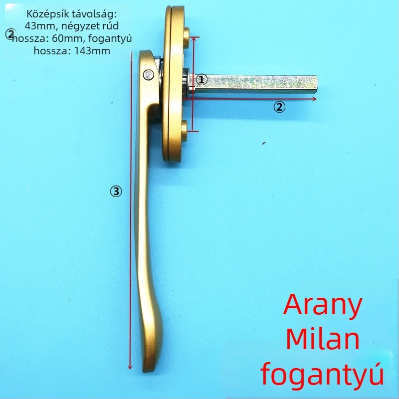 Yar 059 négyszögletes tengelyű fogantyú – cinkötvözet, sík és rejtett, modern stílus