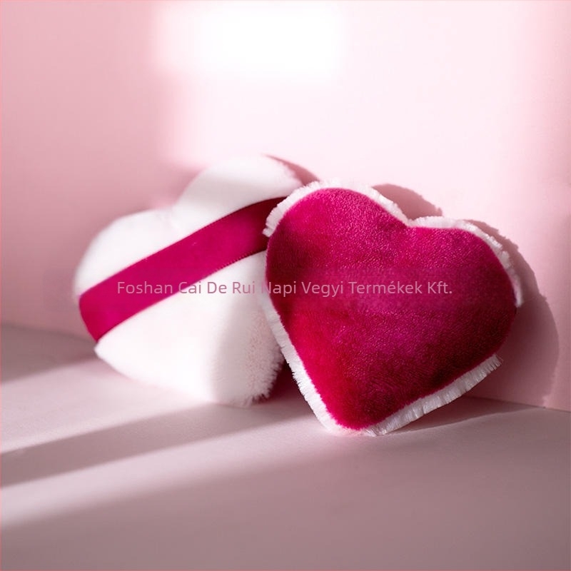 Szív alakú, nagy sűrűségű porpárna — porpúderhez, száraz és nedves kettős használatú sminkeszköz