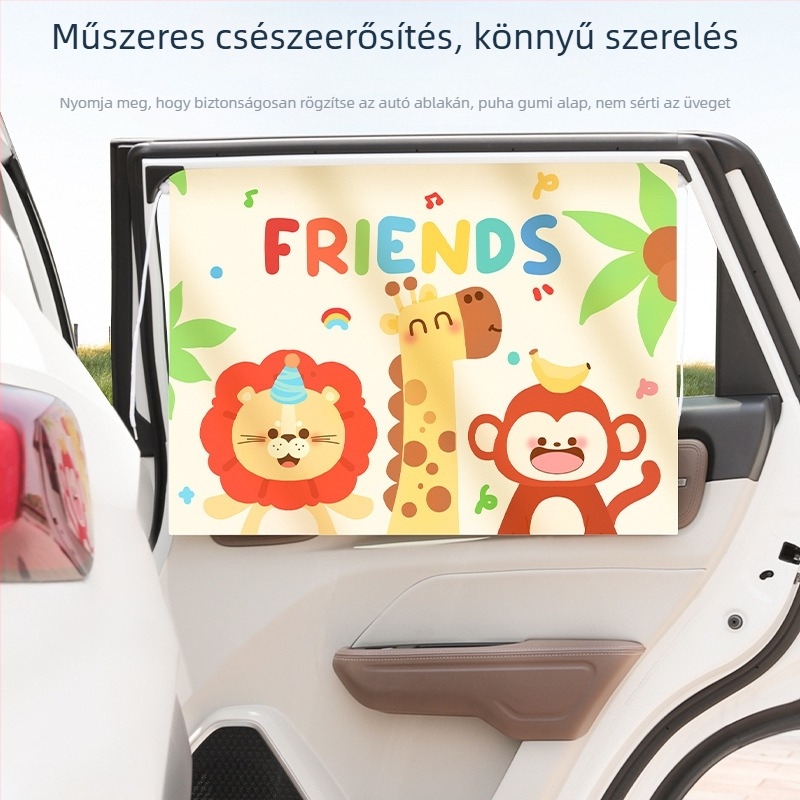 Poliészter autó napellenző függöny szívófejes rögzítéssel a hátsó oldalsó ablakokra, vastag, átlátszatlan, testreszabható, univerzális illeszkedés