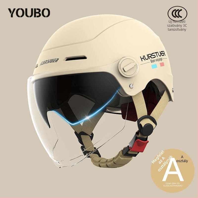 ABS fél sisak, 3C tanúsítvány, nyári használat, elektromos járművekhez