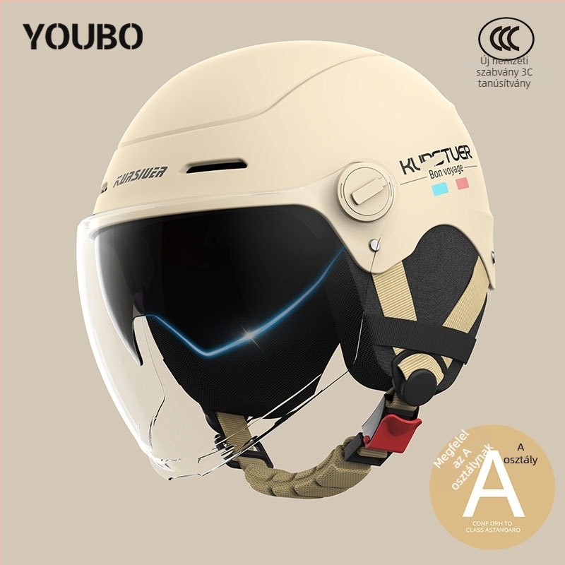 ABS fél sisak, 3C tanúsítvány, nyári használat, elektromos járművekhez