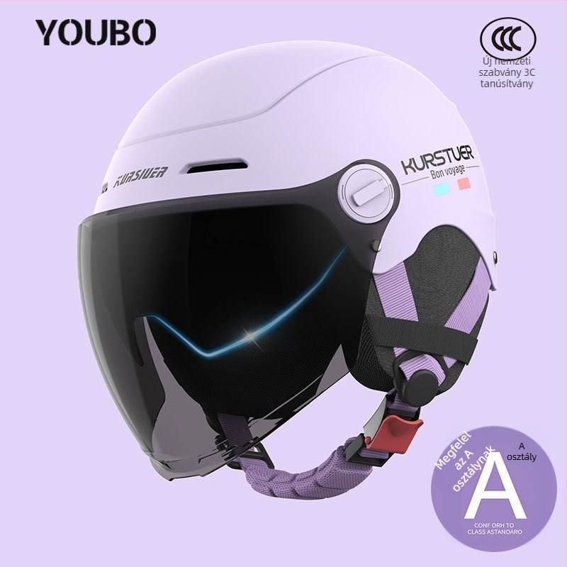 ABS fél sisak, 3C tanúsítvány, nyári használat, elektromos járművekhez