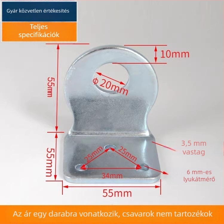Vas ajtózár L-alakú, 90°-os szög, modern minimalist stílus